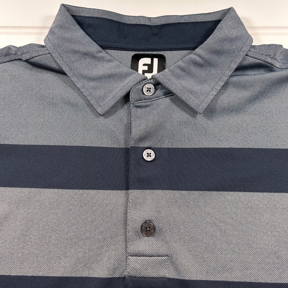 FootJoy Terranea Resort Polo Shirt Mens XL Gray Navy Colorblock ProDry Stretch